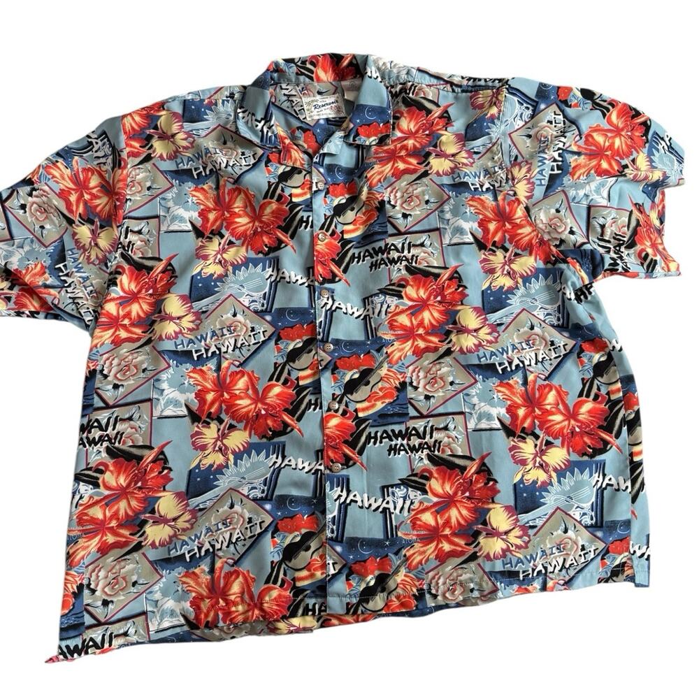 Vintage Hawaiian shirt Reservoir hibiscus flowers 4XL EUC